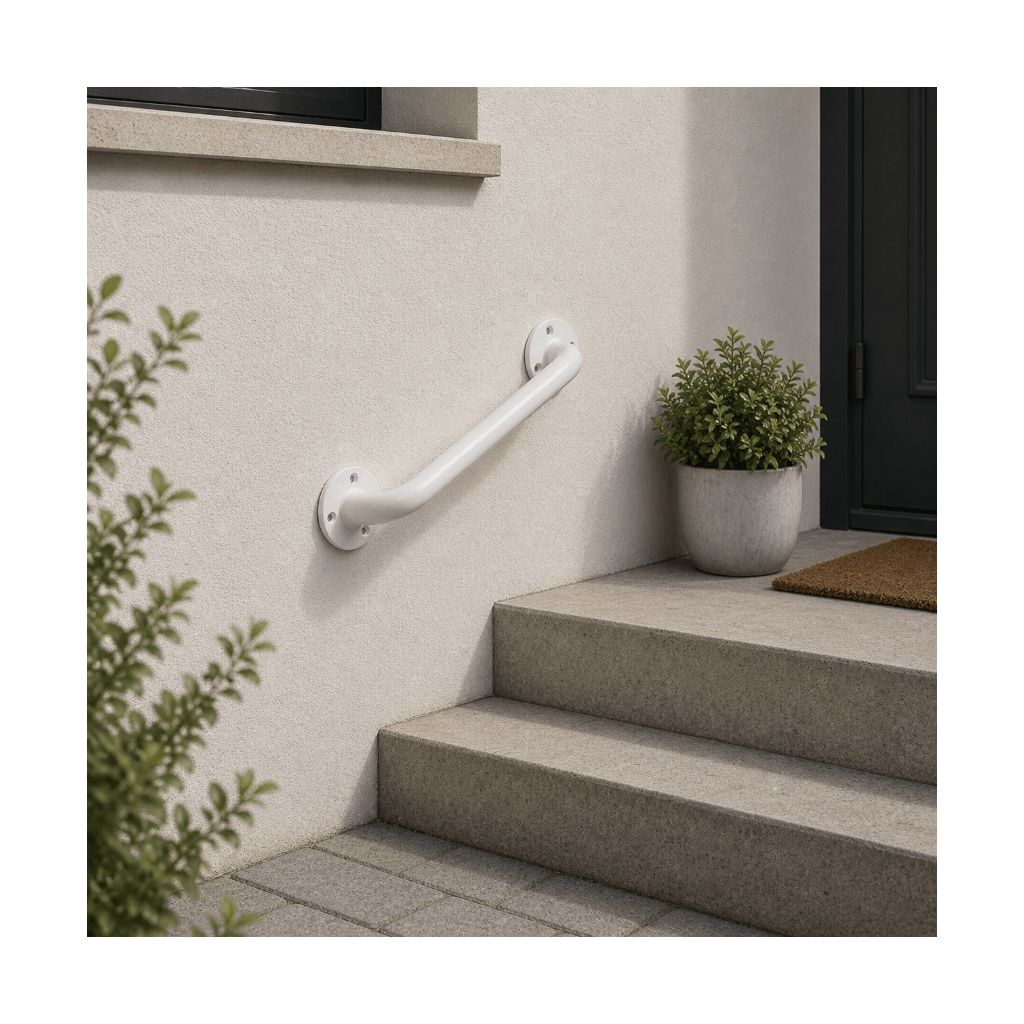 Støttegreb hvid/stål - 60 cm
