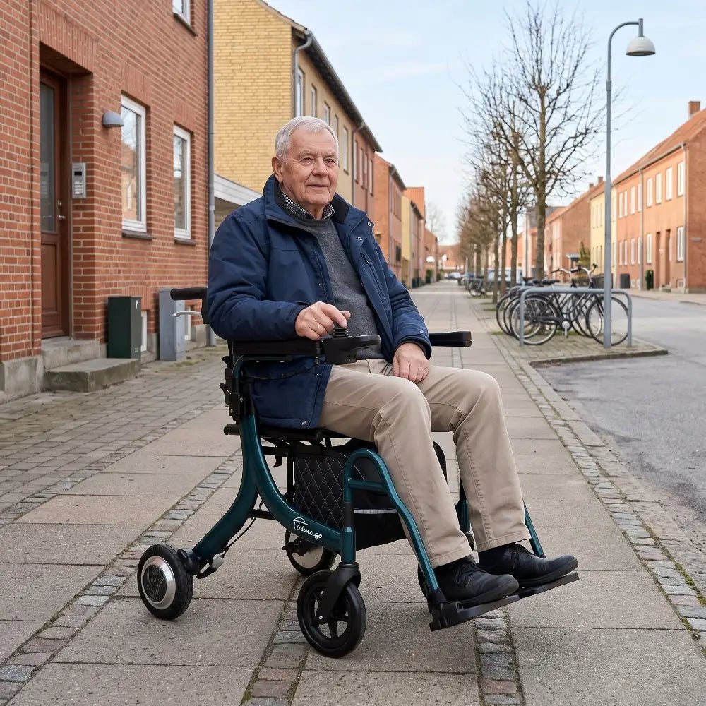 ZORRO El-Kørestol & El-Rollator | Teal | Letvægt & Sammenklappelig
