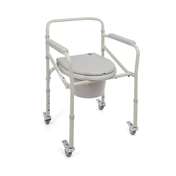 Basic foldbar toiletstol / bækkenstol med hjul