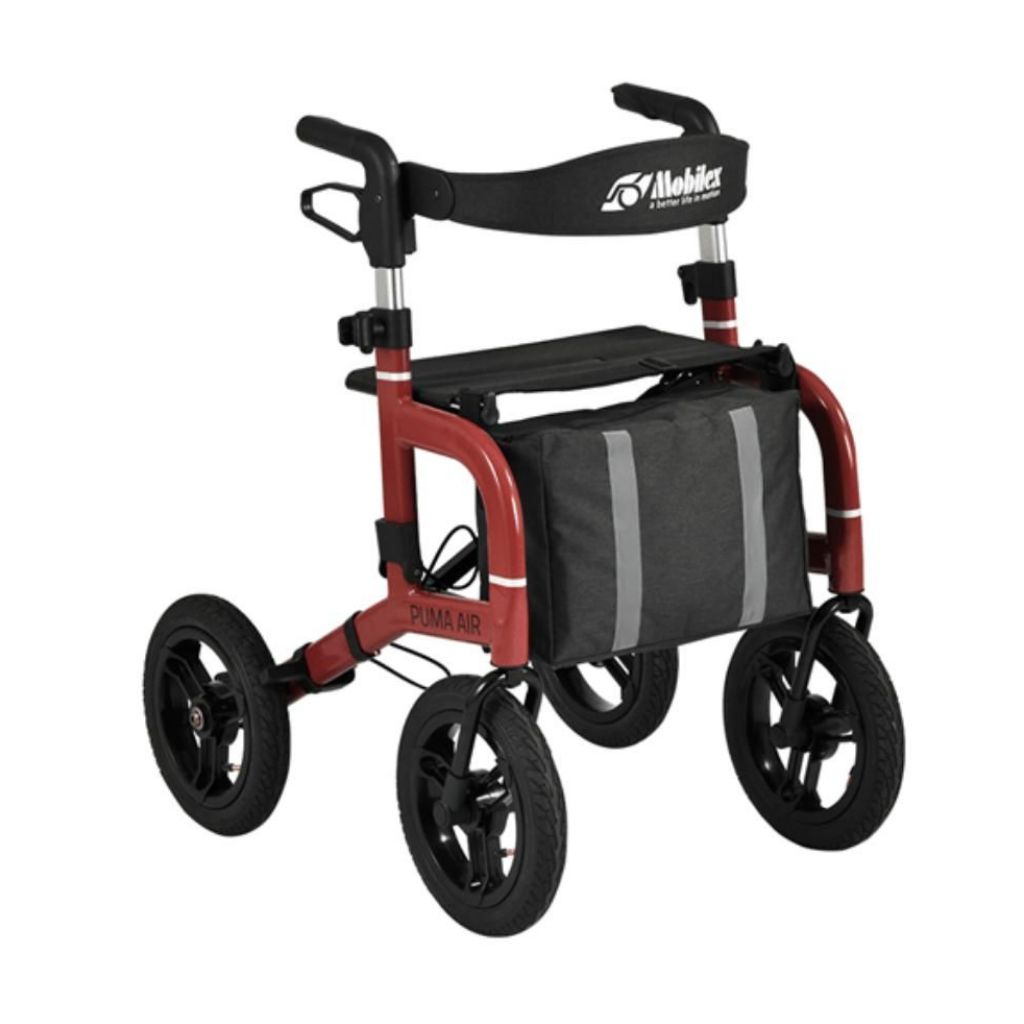 Puma Air rollator med lufthjul - rød | Mobilex