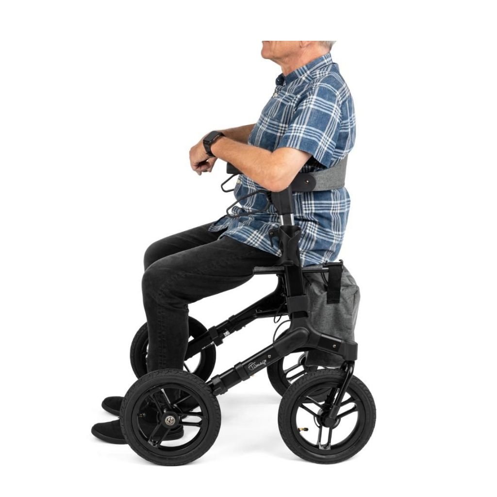 RANGER AIR BLACK rollator med lufthjul | TIMAGO