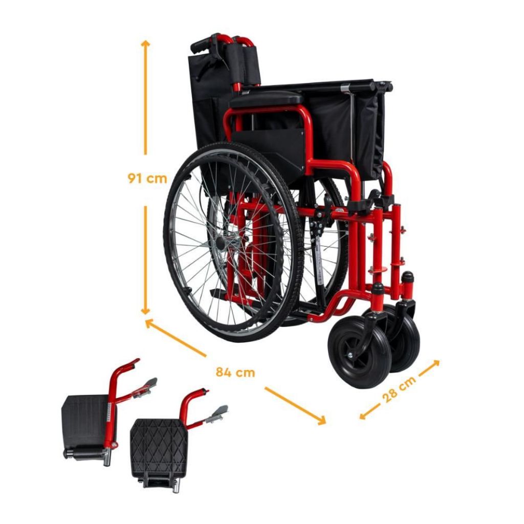 XL kørestol | 182 kg | Sædebredde 56 cm | Foldbar