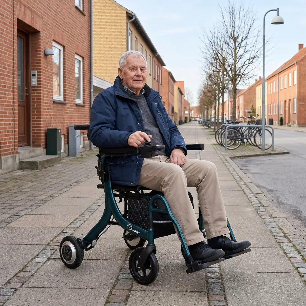 ZORRO El-Kørestol & El-Rollator | Teal | Letvægt & Sammenklappelig