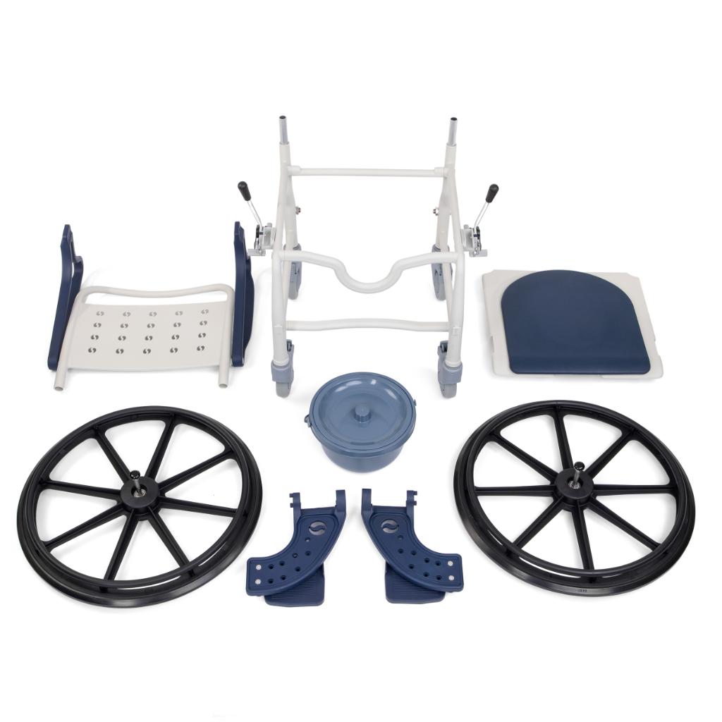 SANI TIM 1 | Køre-, transport-, toilet- og badestol | 4 i 1